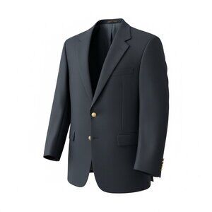 Hart Schaffner Marx Gold Trumpeter Navy Blue Blazer Sport Coat Jacket Size 44L